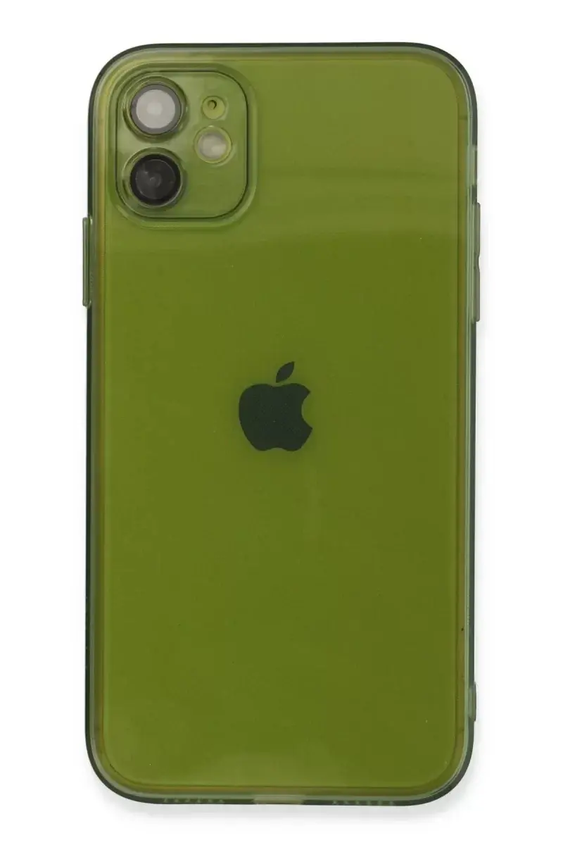 Newface İphone 12 Kılıf Fly Lens Silikon - Yeşil