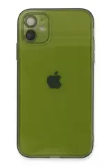 Newface İphone 12 Kılıf Fly Lens Silikon - Yeşil