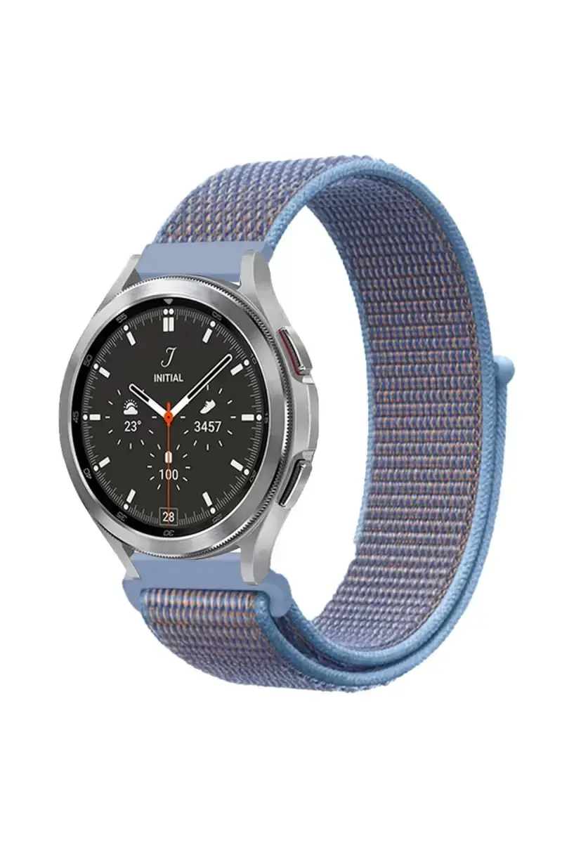 Newface Watch 22mm Hasırlı Cırtcırtlı Kordon - Mavi