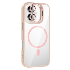 Joko  İphone 16 Remim Lensli Magsafe Standlı Kapak - Pembe