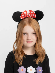 Kırmızı Fiyonklu Minnie Mouse Taç Fare Tacı Kafa Bandı