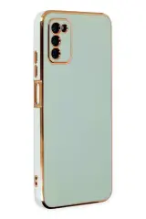 Newface Samsung Galaxy A03s Kılıf Volet Silikon - Açık Yeşil