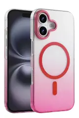 Newface Apple İphone 16 Plus Glossy Magsafe Kapak - Pembe