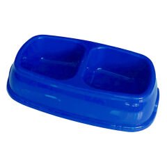 Markapet İkili Plastik Mama Ve Su Kabı 500 + 500 Ml Mavi