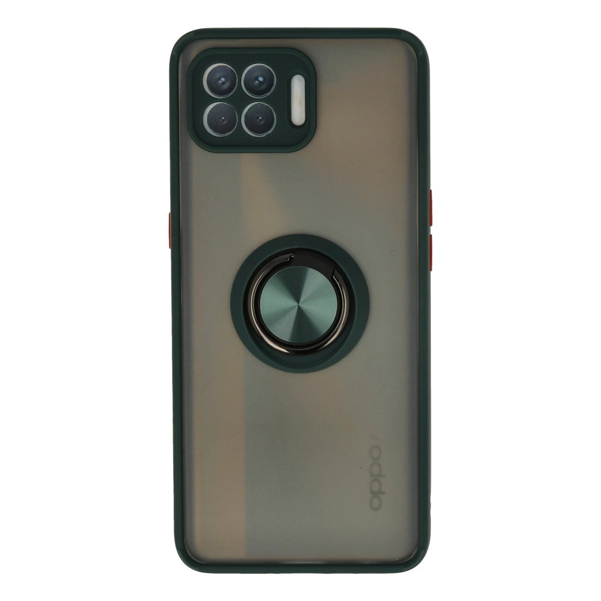 Oppo Reno 4 Lite Kılıf Montreal Yüzüklü Silikon Kapak - Yeşil
