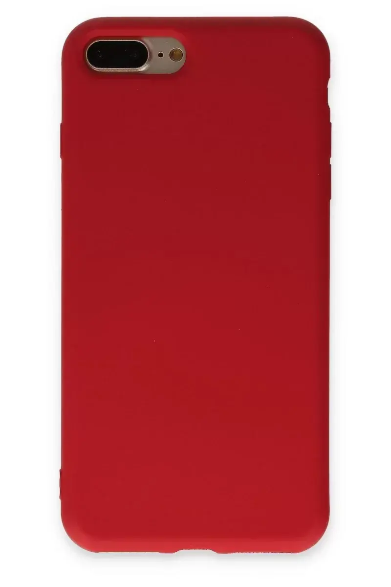 Newface İphone 7 Plus Kılıf Nano İçi Kadife Silikon - Kırmızı