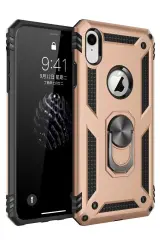 Newface İphone Xr Kılıf Sofya Yüzüklü Silikon Kapak - Gold