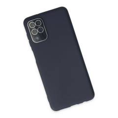Samsung Galaxy A22 Kılıf Lansman Glass Kapak - Lacivert