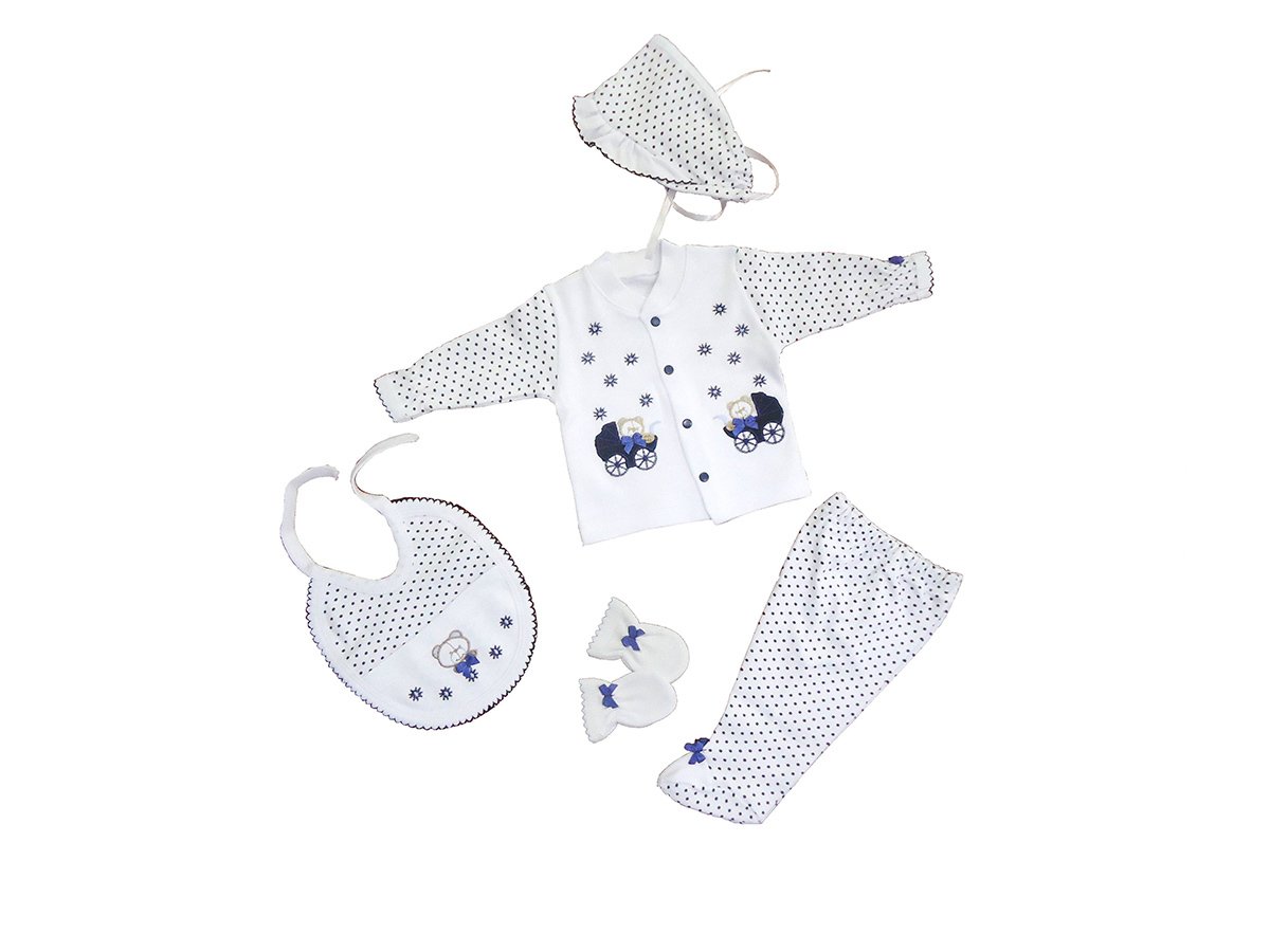 Sema Bebe 5'li Premature Puanlı Set - Mavi
