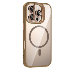 Joko  İphone 16 Pro Remim Lensli Magsafe Standlı Kapak - Kahverengi