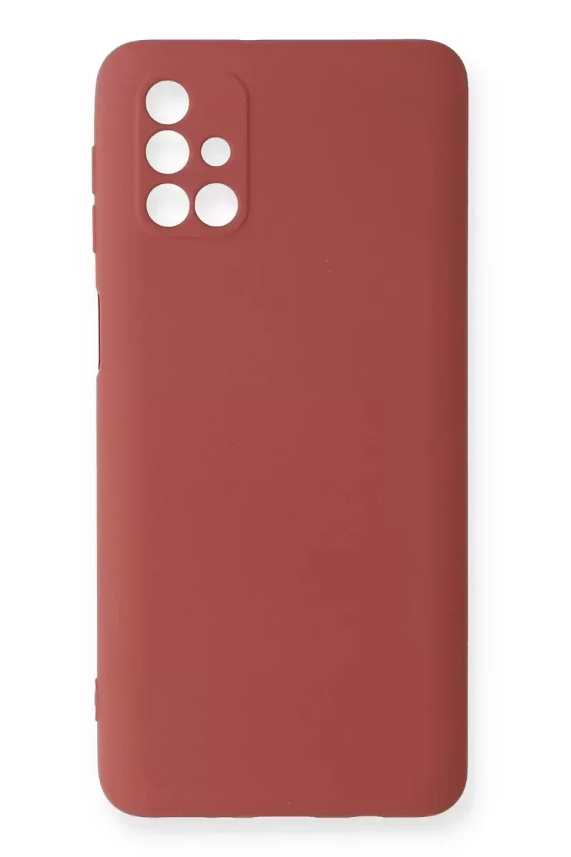 Newface Samsung Galaxy M31s Kılıf Nano İçi Kadife Silikon - Kiremit
