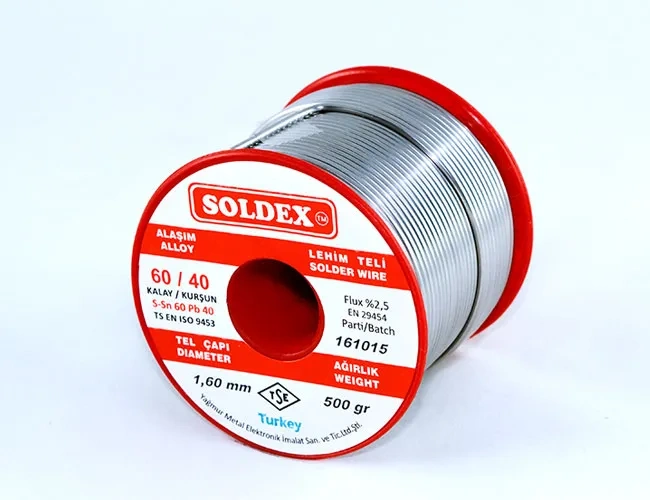 Soldex 60-40 Lehim Teli 500 Gr 0.50 Mm - Sn:60 / Pb:40