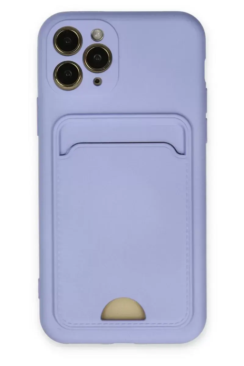 Newface İphone 11 Pro Kılıf Kelvin Kartvizitli Silikon - Lila
