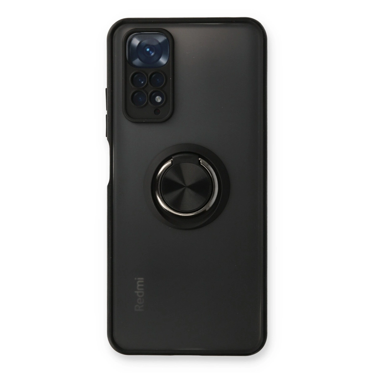 Xiaomi Redmi Note 11 Kılıf Montreal Yüzüklü Silikon Kapak - Siyah