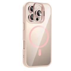 Joko  İphone 16 Pro Remim Lensli Magsafe Standlı Kapak - Pembe