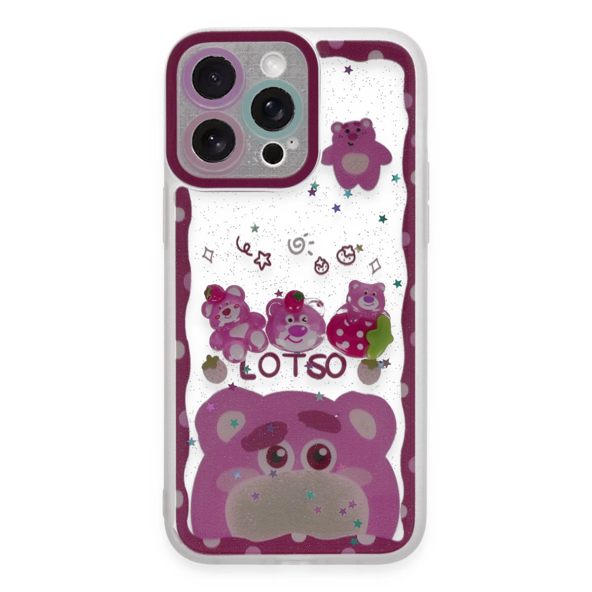 İphone 14 Pro Max Kılıf Sweet Desenli Silikon Kapak - Pembe