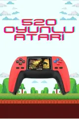 520 Retro Oyunlu El Konsolu Atari Oyun Konsolu Taşınabilir
