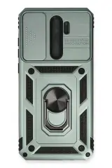 Newface Xiaomi Redmi Note 8 Pro Kılıf Pars Lens Yüzüklü Silikon - Yeşil