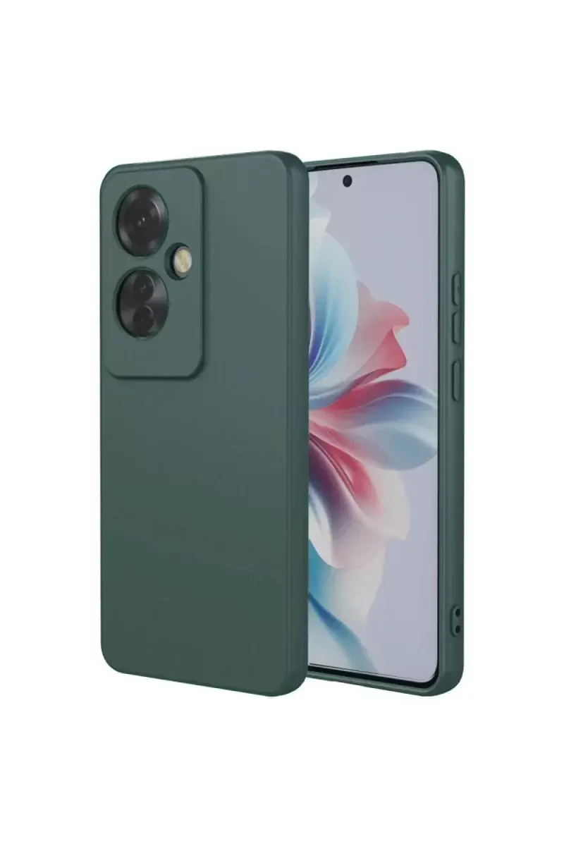 Newface Oppo Reno 11f Kılıf First Silikon - Koyu Yeşil