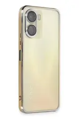Newface Vivo Y16 Kılıf Razer Lensli Silikon - Gold