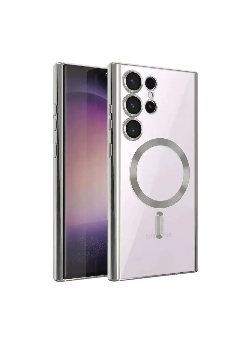Newface Samsung Galaxy S24 Ultra Kılıf Kross Magneticsafe Kapak - Gümüş