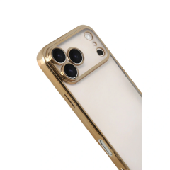 İphone 17 Pro Max Razer Lensli Silikon - Gold