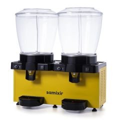 Panaromik Analog Twin Soğuk İçecek Dispenseri, 22+22 L, Fıskiyeli, Sarı
