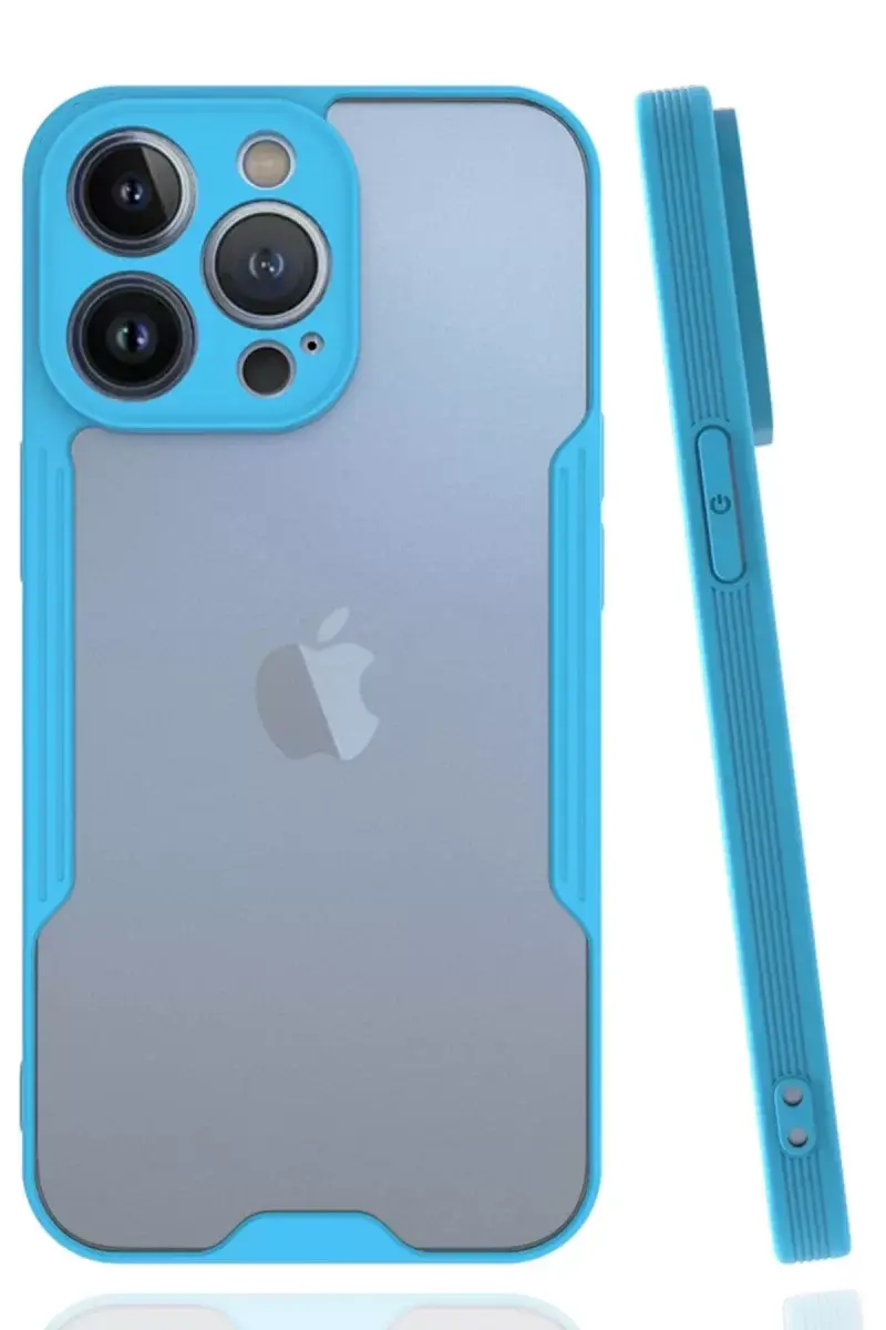 Newface İphone 14 Pro Max Kılıf Platin Silikon - Mavi