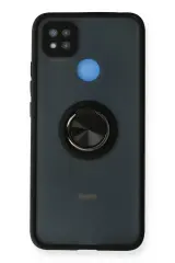 Newface Xiaomi Redmi 9c Kılıf Montreal Yüzüklü Silikon Kapak - Siyah