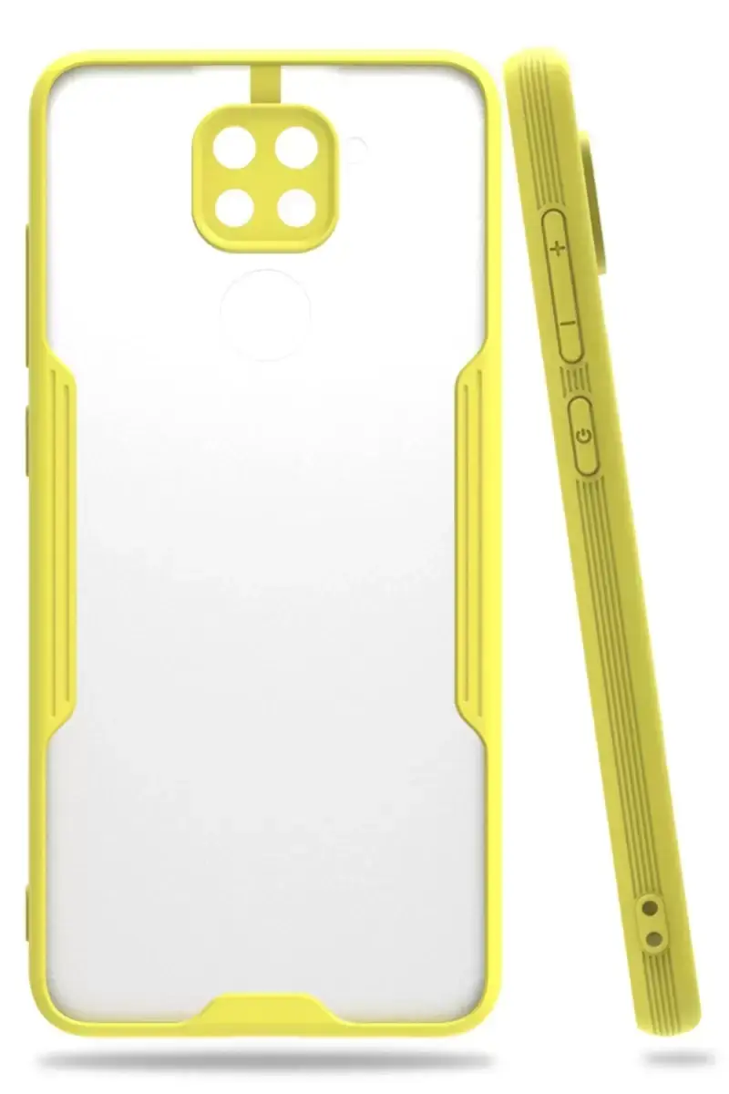 Newface Xiaomi Redmi Note 9 Kılıf Platin Silikon - Sarı