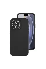 Newface Apple İphone 16 Pro Kılıf Nano İçi Kadife Silikon - Siyah