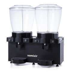 Panaromik Analog Twin Soğuk İçecek Dispenseri, 22+22 L, Fıskiyeli, Siyah