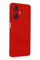 Newface Realme C55 Kılıf Nano İçi Kadife Silikon - Kırmızı