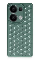 Newface Xiaomi Redmi Note 13 Pro 4g Kılıf Petek Silikon Kapak - Koyu Yeşil