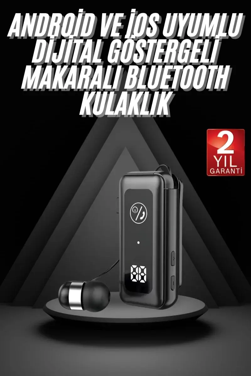 Makaralı Bluetooth Kulaklık Telefon Uyumlu Makaralı Tf Kart Girişli Güç Göstergeli