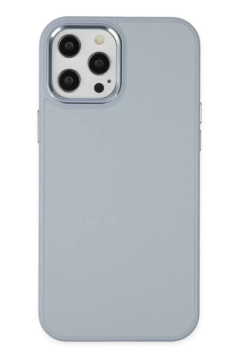 Newface İphone 12 Pro Max Kılıf Asya Deri Silikon - Sierra Blue