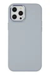 Newface İphone 12 Pro Max Kılıf Asya Deri Silikon - Sierra Blue