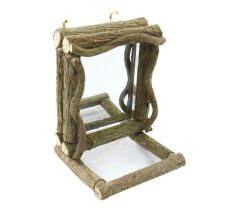 Markapet Doğal Tünekli Kuş Aynası Kafes Askılı 7x9x11 cm