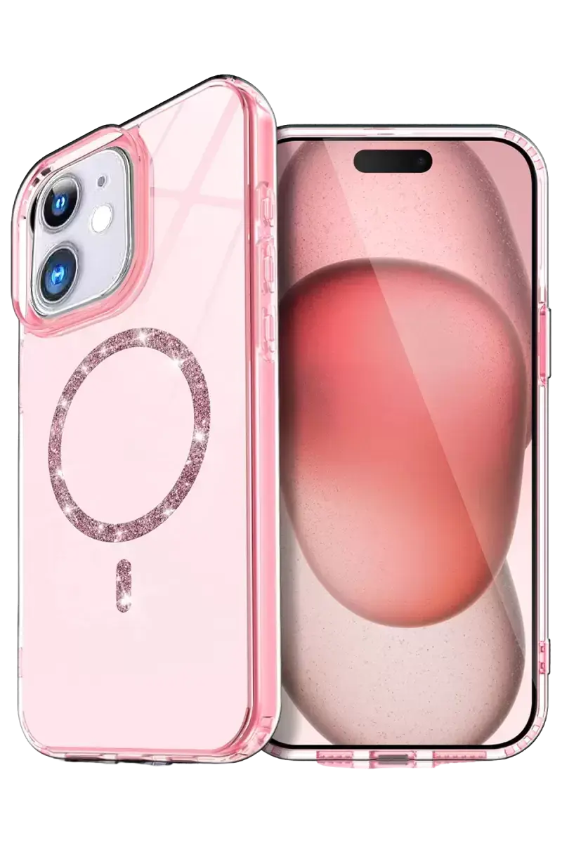 Newface Apple İphone 12 Live Diamond Magsafe Kapak - Pembe