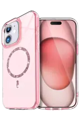 Newface Apple İphone 12 Live Diamond Magsafe Kapak - Pembe