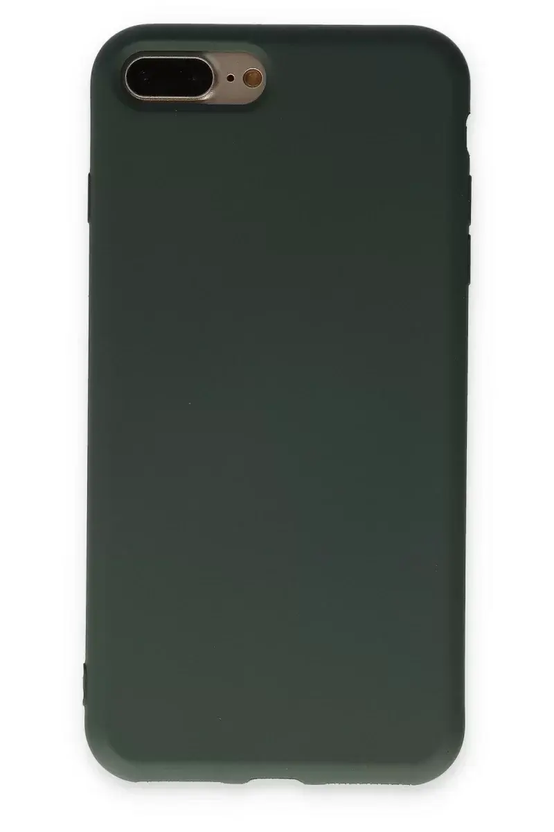 Newface İphone 7 Plus Kılıf Nano İçi Kadife Silikon - Koyu Yeşil