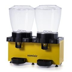 Panaromik Analog Twin Soğuk İçecek Dispenseri, 22+22 L, Karıştırıcılı, Sarı