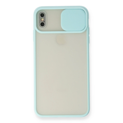 İphone X Kılıf Palm Buzlu Kamera Sürgülü Silikon - Turkuaz