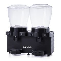 Panaromik Analog Twin Soğuk İçecek Dispenseri, 22+22 L, Karıştırıcılı, Siyah