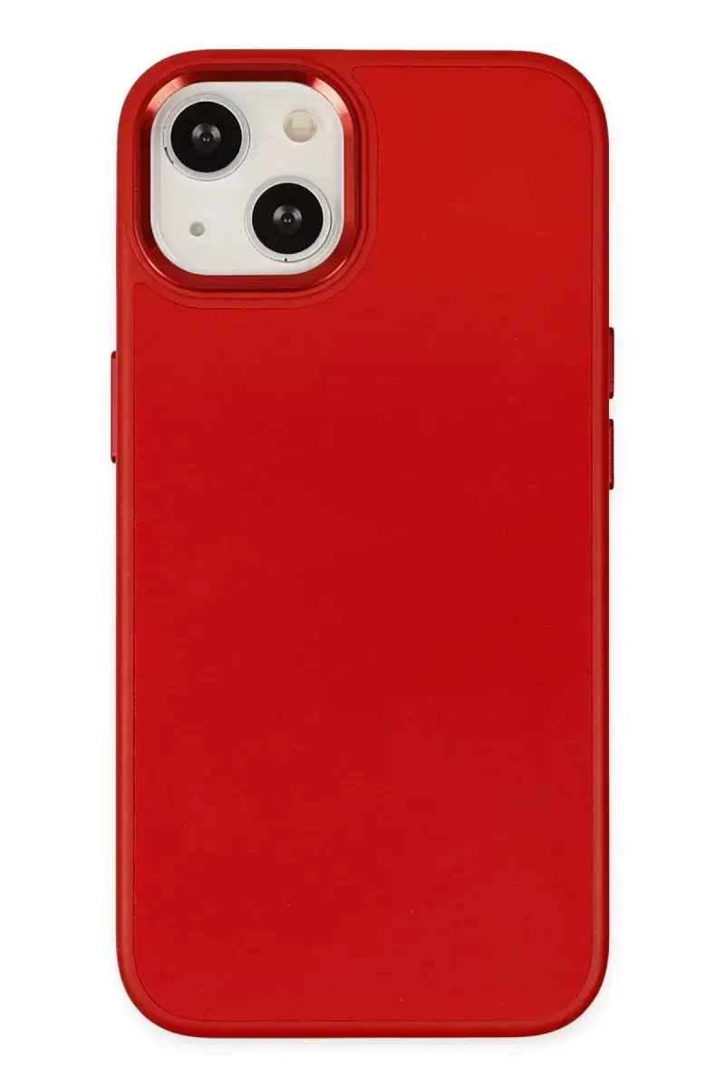 Newface İphone 14 Plus Kılıf Asya Deri Silikon - Kırmızı