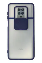 Newface Xiaomi Redmi Note 9 Pro Kılıf Palm Buzlu Kamera Sürgülü Silikon - Lacivert