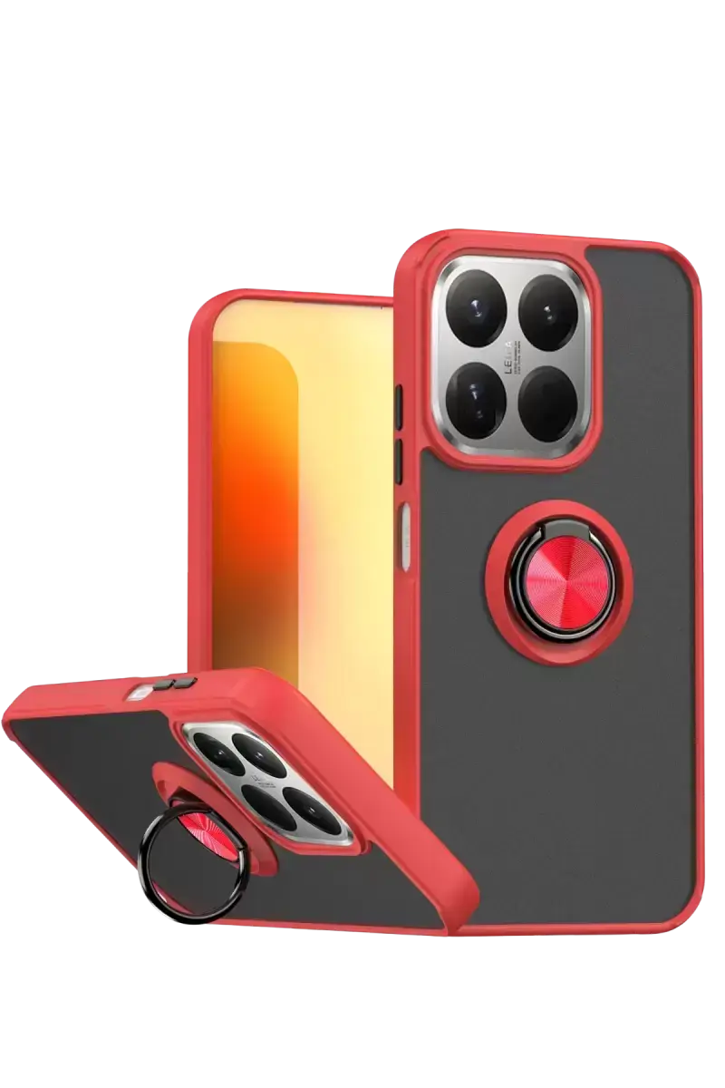 Newface Xiaomi Mi 15t Montreal Yüzüklü Silikon Kapak - Kırmızı