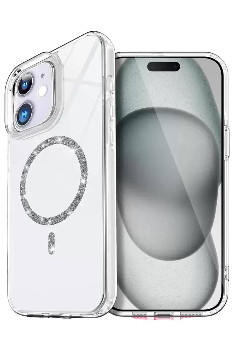 Newface Apple İphone 12 Live Diamond Magsafe Kapak - Şeffaf