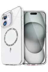 Newface Apple İphone 12 Live Diamond Magsafe Kapak - Şeffaf