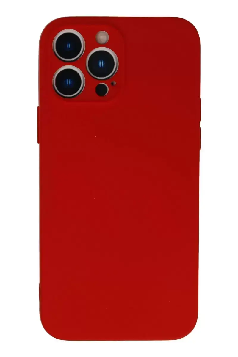 Newface İphone 13 Pro Max Kılıf Nano İçi Kadife Silikon - Kırmızı
